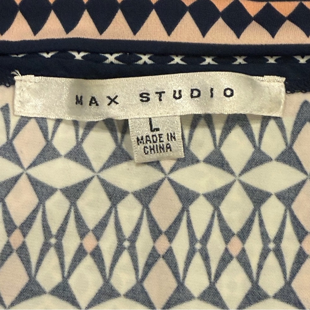 Max Studio Large Navy Patterned Mini Shift Dress … - image 5